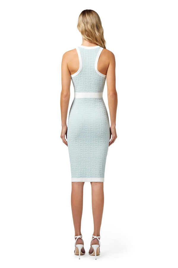 Robe midi en viscose gaufrée - Elisabetta Franchi® Outlet