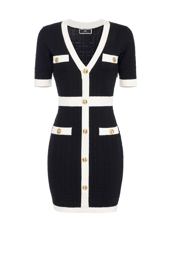 Embossed viscose mini-dress - Elisabetta Franchi® Outlet