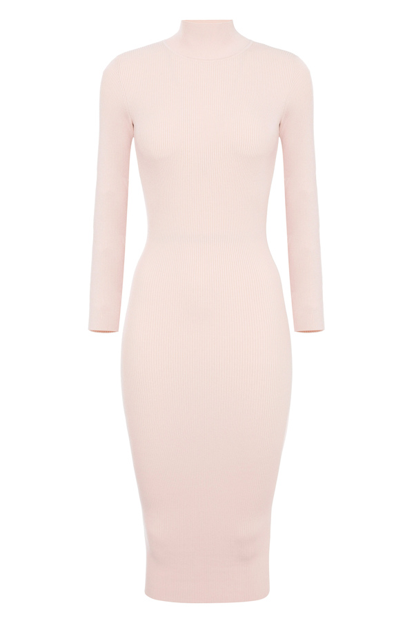 Midi-Kleid mit hohem Kragen - Elisabetta Franchi® Outlet