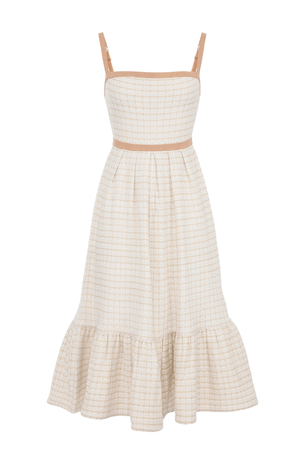 Dress in textured lurex tweed knit - Elisabetta Franchi® Outlet