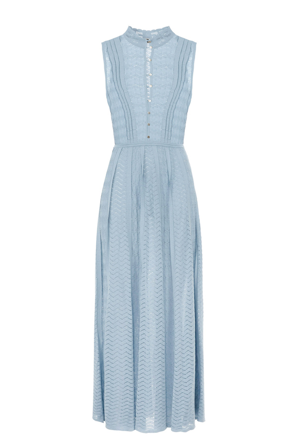 Dress with collar in lace stitch - Elisabetta Franchi® Outlet