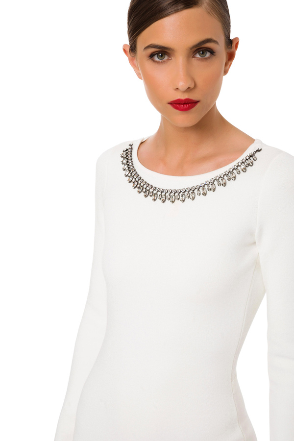 Knit sheath dress with necklace - Elisabetta Franchi® Outlet