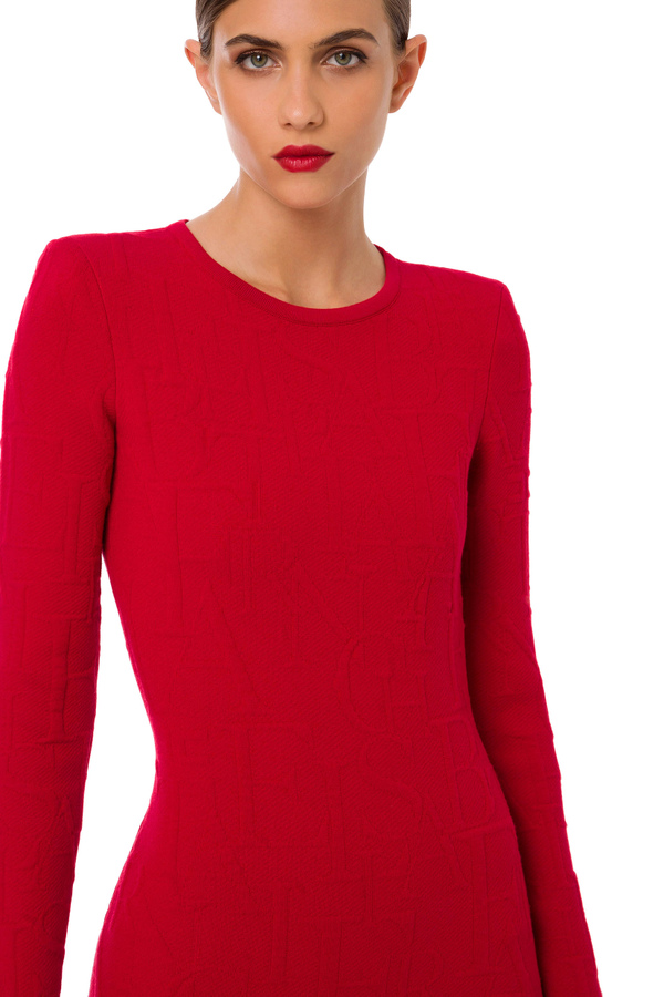 Mini-robe en tricot avec logo en relief - Elisabetta Franchi® Outlet