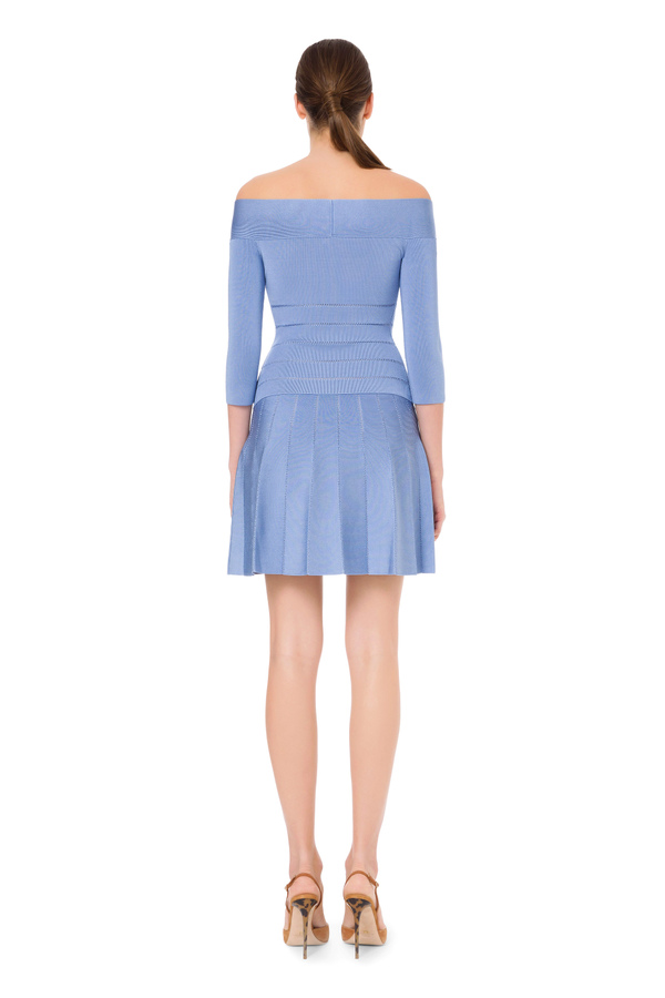 Knit mini dress with 3/4 sleeves - Elisabetta Franchi® Outlet