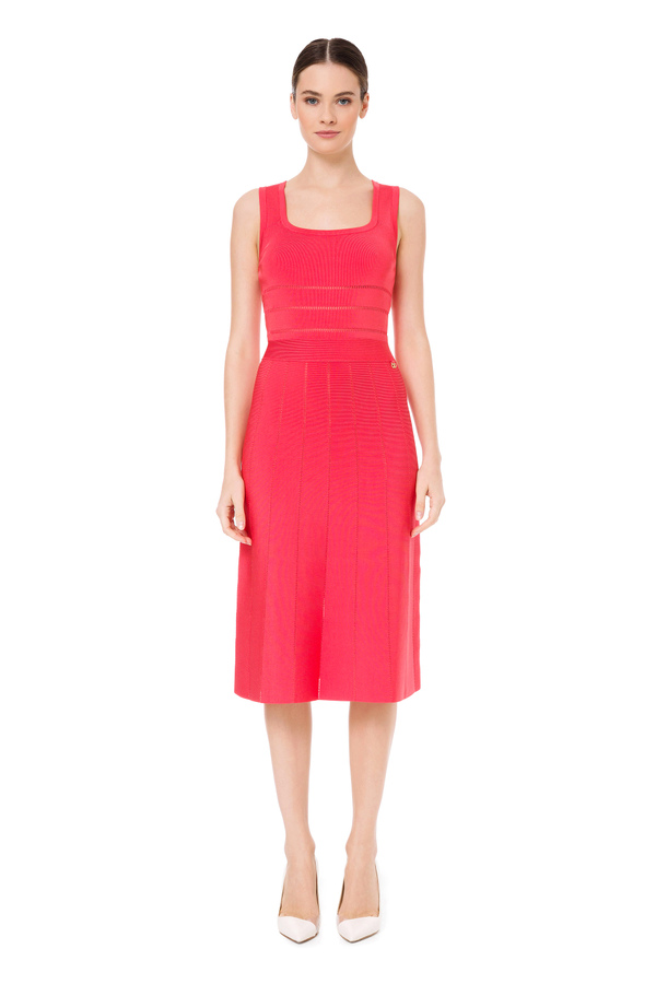 Ärmelloses Kleid mit Karree-Ausschnitt - Elisabetta Franchi® Outlet