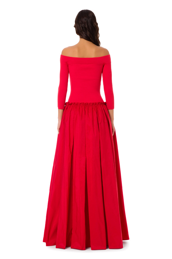 Vestido Red Carpet de ottoman con vuelos - Elisabetta Franchi® Outlet