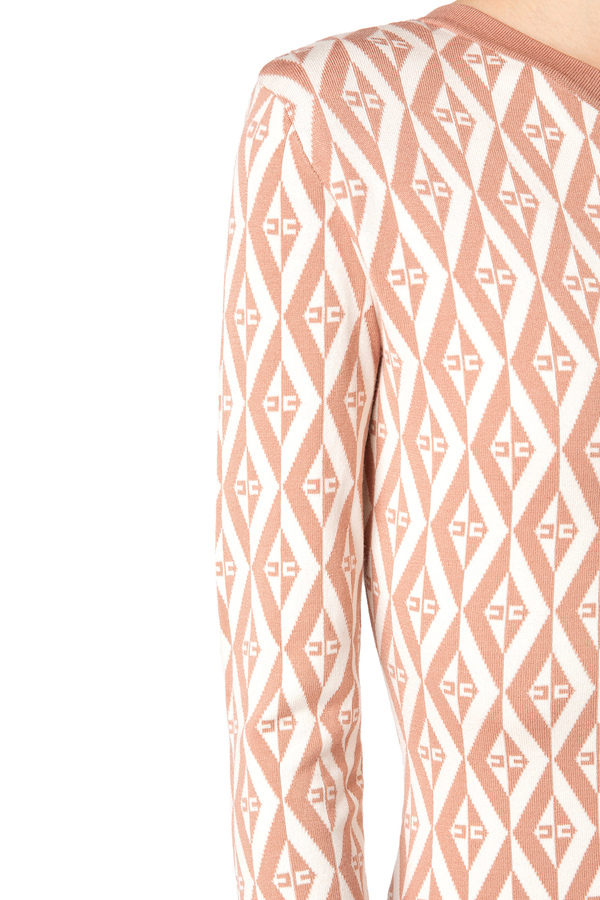 Abito longuette in maglia monospalla motivo rombi Elisabetta Franchi Outlet
