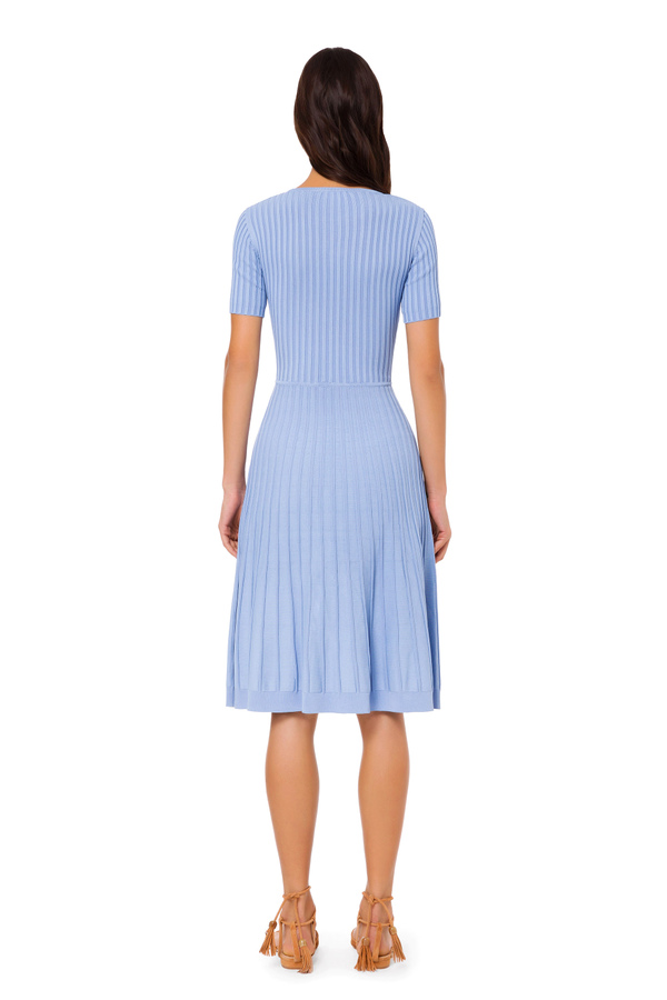 Knit calf-length dress with crossed bands - Elisabetta Franchi® Outlet