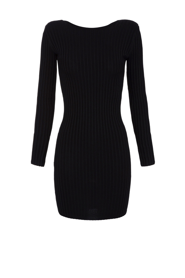Dress in knit fabric with crossing on the back - Elisabetta Franchi® Outlet