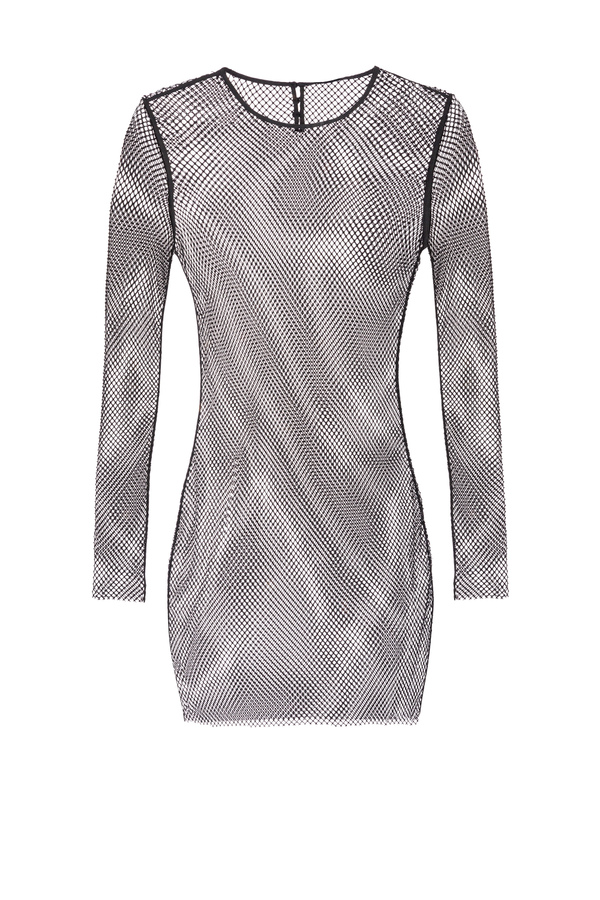 Full rhinestones mesh dress - Elisabetta Franchi® Outlet