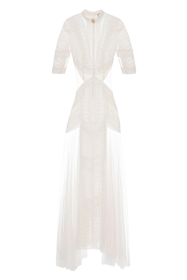 Robe Red Carpet en dentelle et tulle - Elisabetta Franchi® Outlet