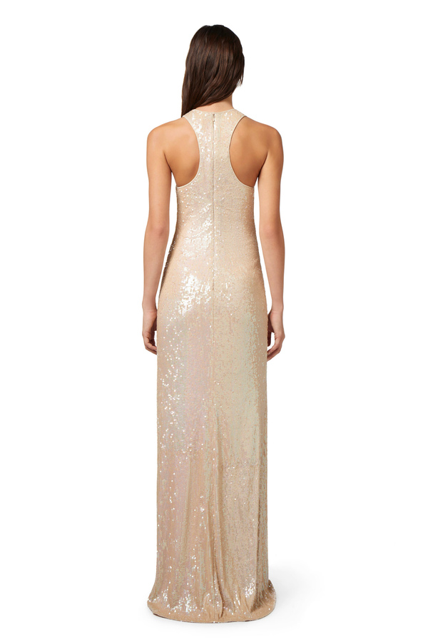 Red carpet dress in jersey with sequins - Elisabetta Franchi® Outlet