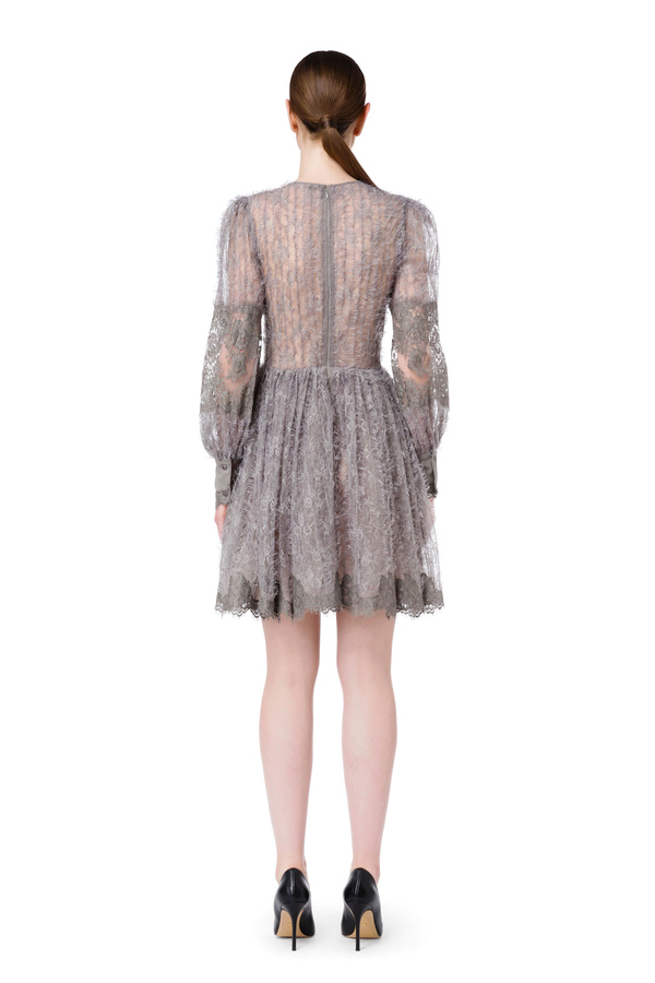 Short dress in fringe-effect lace - Elisabetta Franchi® Outlet