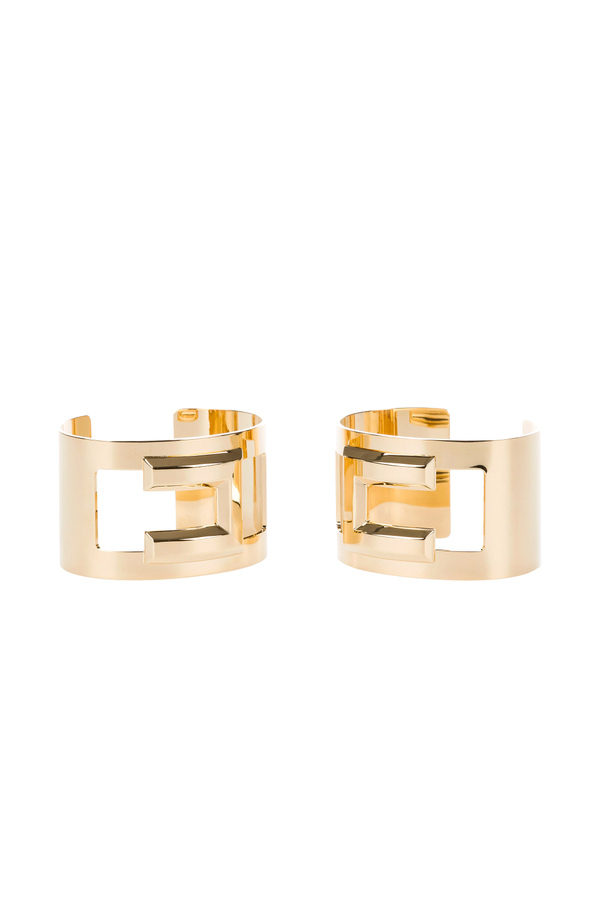Light gold bangle with logo - Elisabetta Franchi® Outlet
