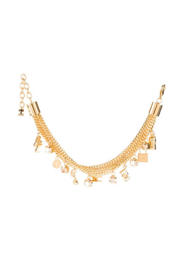 Gold bracelet with charms - Elisabetta Franchi® Outlet