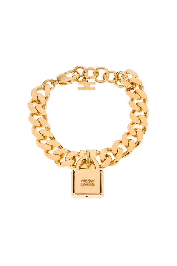 Chain bracelet with logoed padlock - Elisabetta Franchi® Outlet