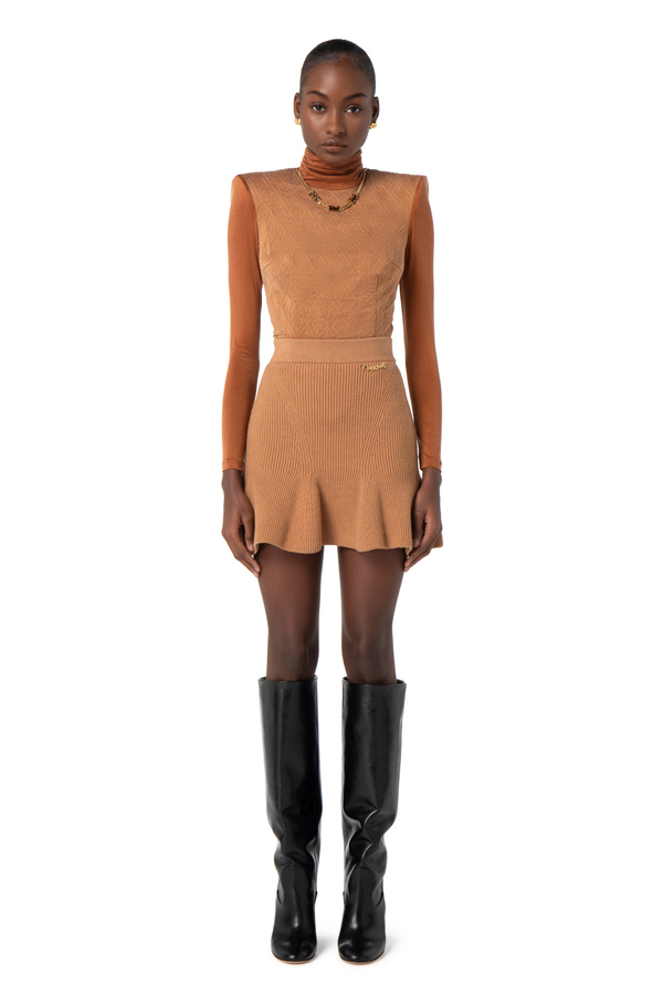 Body in jersey embossed stampa rombo - Elisabetta Franchi® Outlet