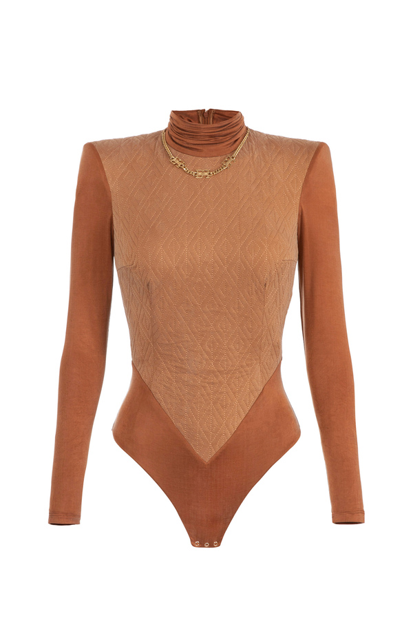 Body in jersey embossed stampa rombo - Elisabetta Franchi® Outlet