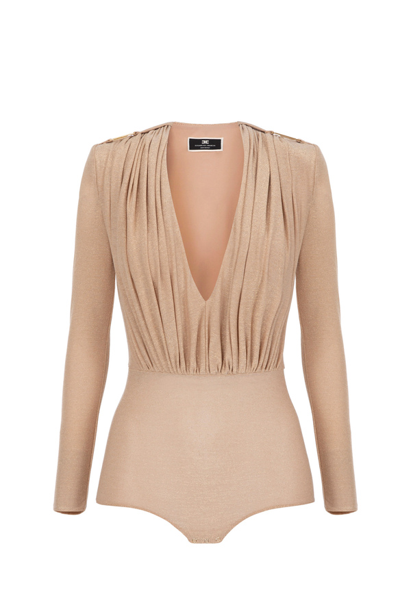 Bodysuit in lurex jersey fabric - Elisabetta Franchi® Outlet