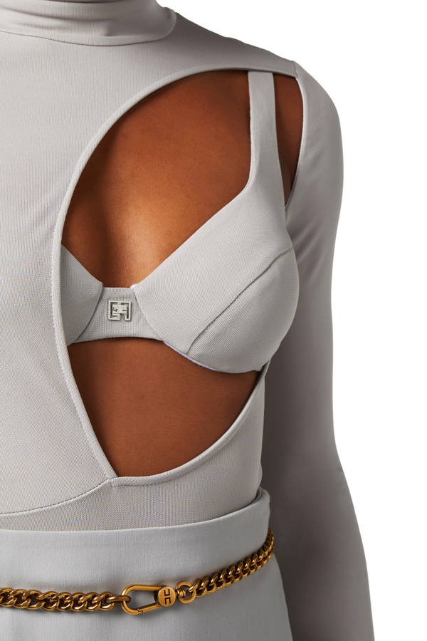 Body aus Jersey mit Cut-out und BH - Elisabetta Franchi® Outlet
