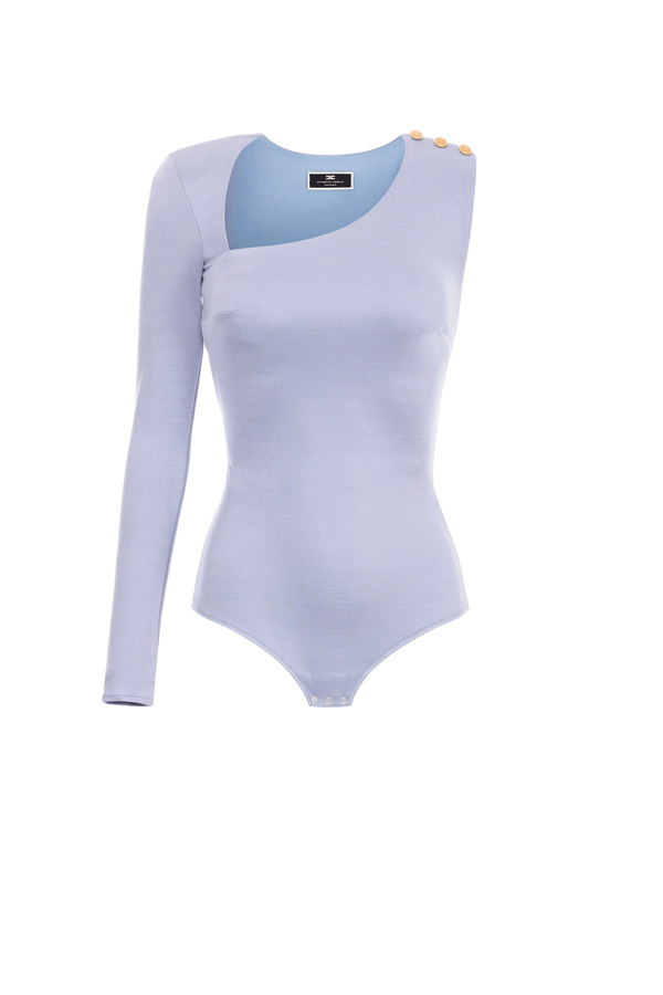 Asymmetric one-shoulder bodysuit - Elisabetta Franchi® Outlet