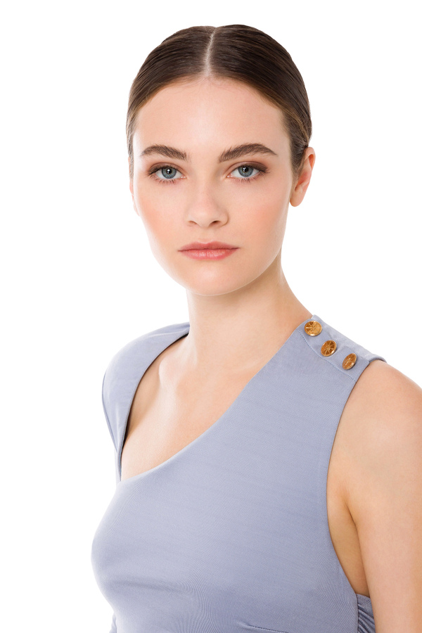 Asymmetric one-shoulder bodysuit - Elisabetta Franchi® Outlet