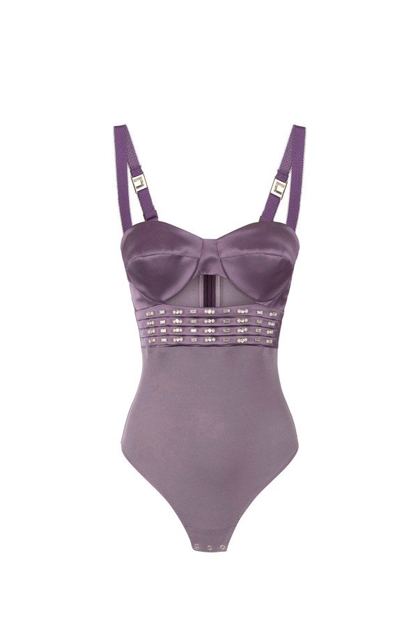 Body in raso con ricamo - Elisabetta Franchi® Outlet