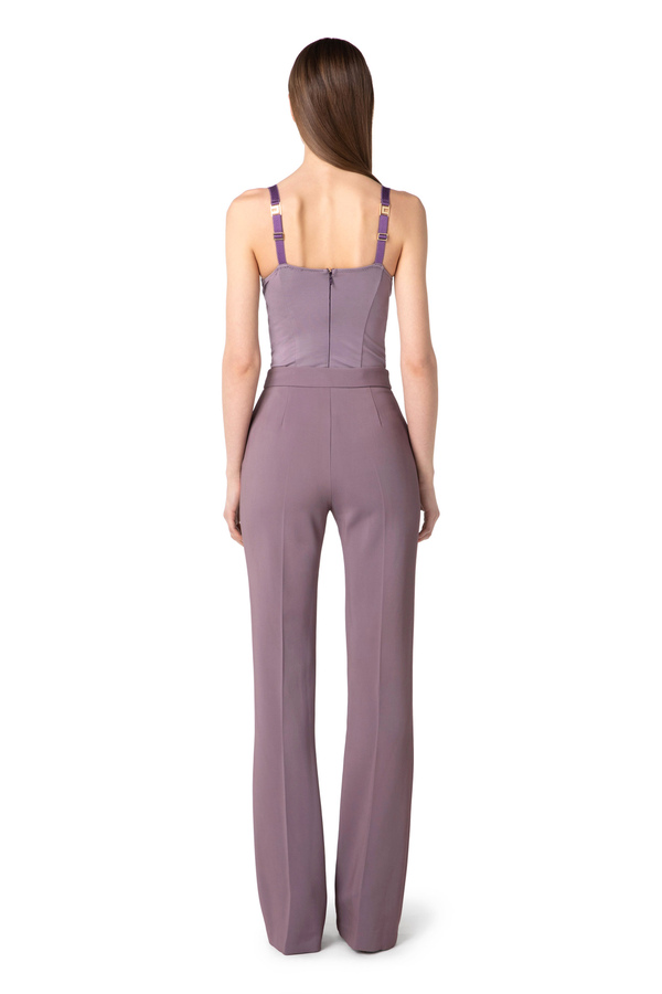Body in raso con ricamo - Elisabetta Franchi® Outlet
