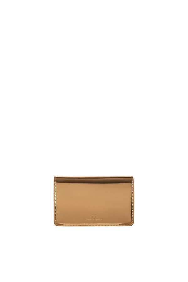 Mirrored shoulder bag with logo plaque - Elisabetta Franchi® Outlet