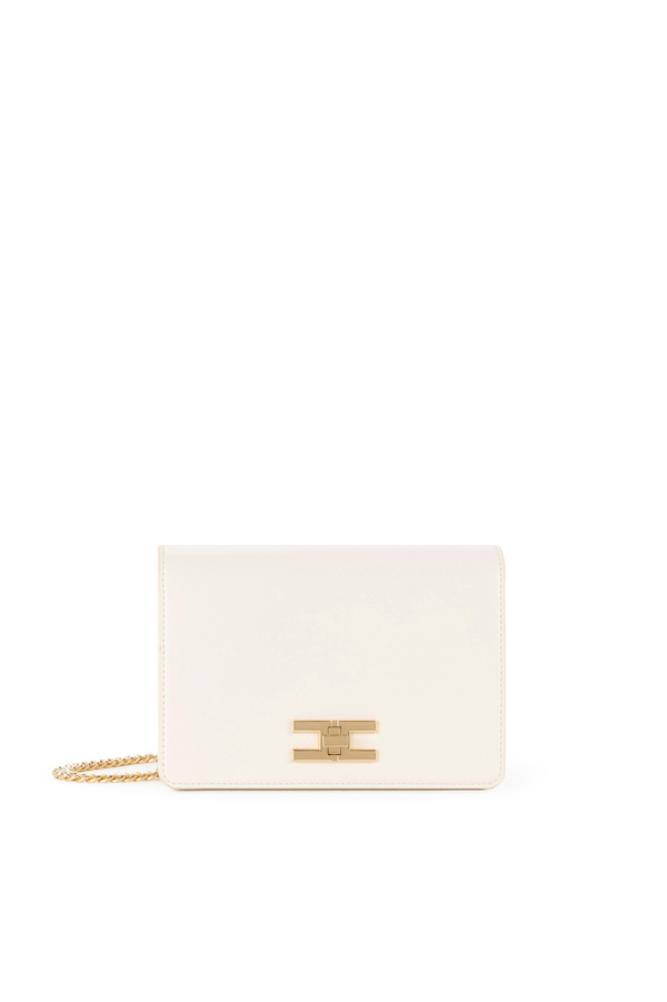 Shoulder bag with golden logoed turn-lock - Elisabetta Franchi® Outlet