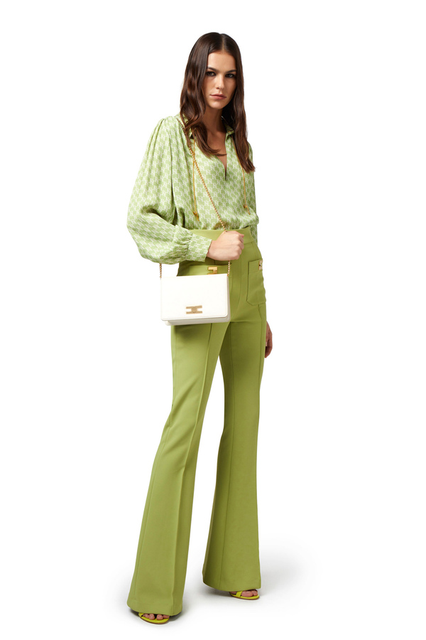 Shoulder bag with golden logoed turn-lock - Elisabetta Franchi® Outlet