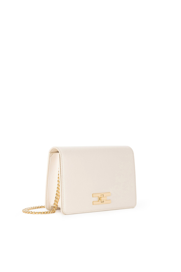 Shoulder bag with golden logoed turn-lock - Elisabetta Franchi® Outlet