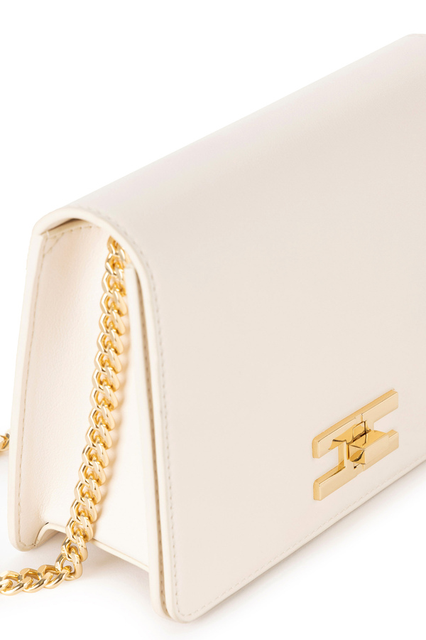 Shoulder bag with golden logoed turn-lock - Elisabetta Franchi® Outlet