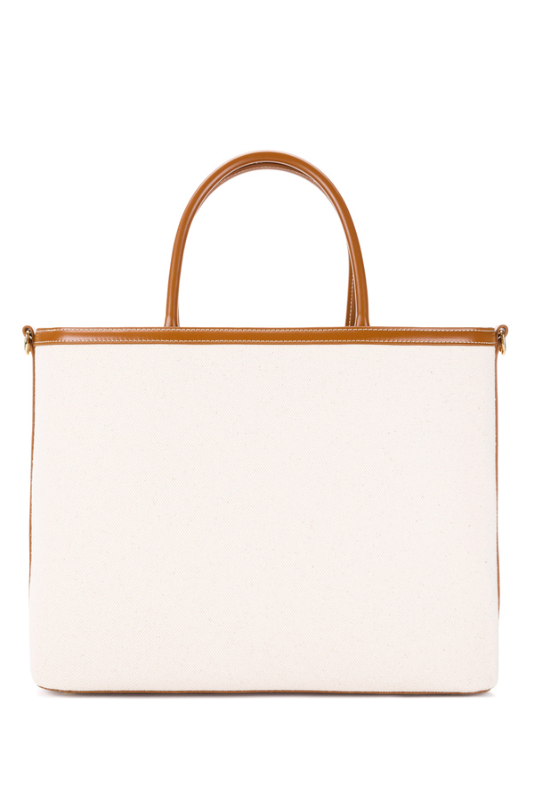 Large utility shopper bag in canvas - Elisabetta Franchi® Outlet