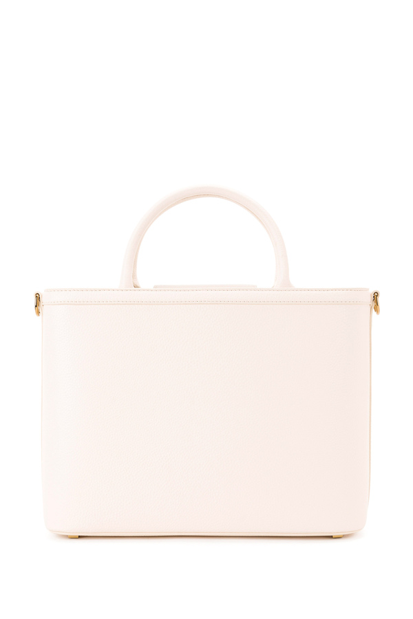 Medium hand held tote bag with light gold logo - Elisabetta Franchi® Outlet