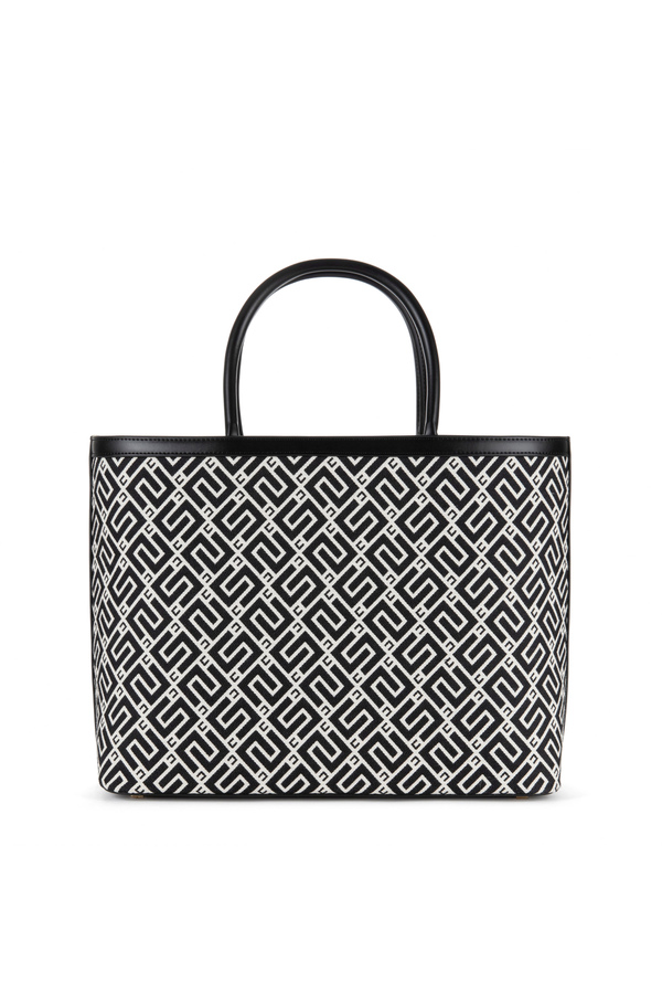 Large shopper bag with logo print - Elisabetta Franchi® Outlet