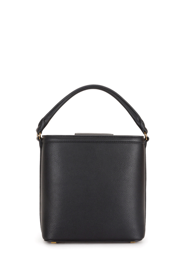 Bucket bag with light gold logo - Elisabetta Franchi® Outlet