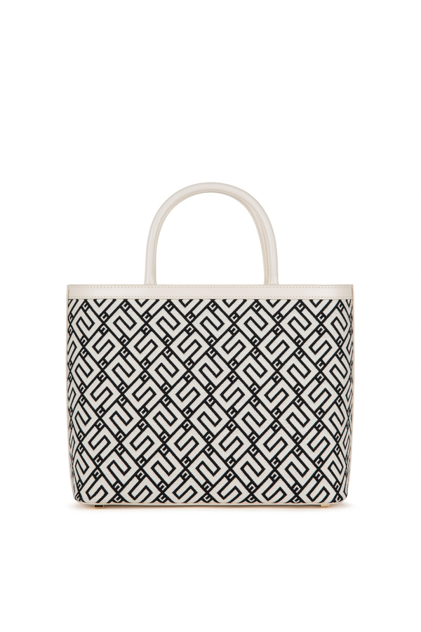 Sac shopper moyen avec imprimé logo - Elisabetta Franchi® Outlet