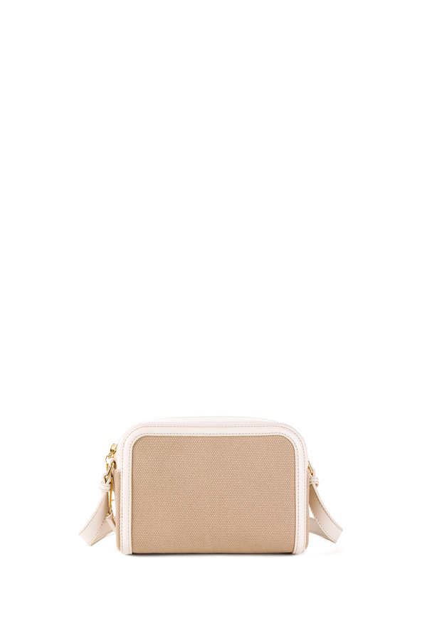 Canvas shoulder bag with removable accessories - Elisabetta Franchi® Outlet