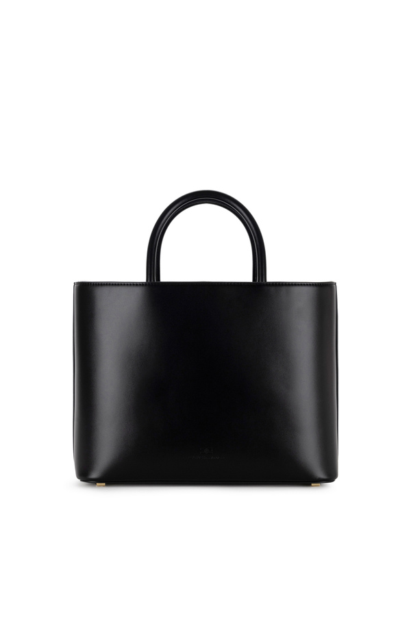 Mittelgroßer Shopper mit emaillierter-Plakette - Elisabetta Franchi® Outlet