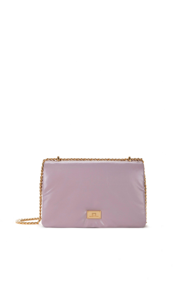 Mittelgroße Puffertasche mit Schulterkette - Elisabetta Franchi® Outlet