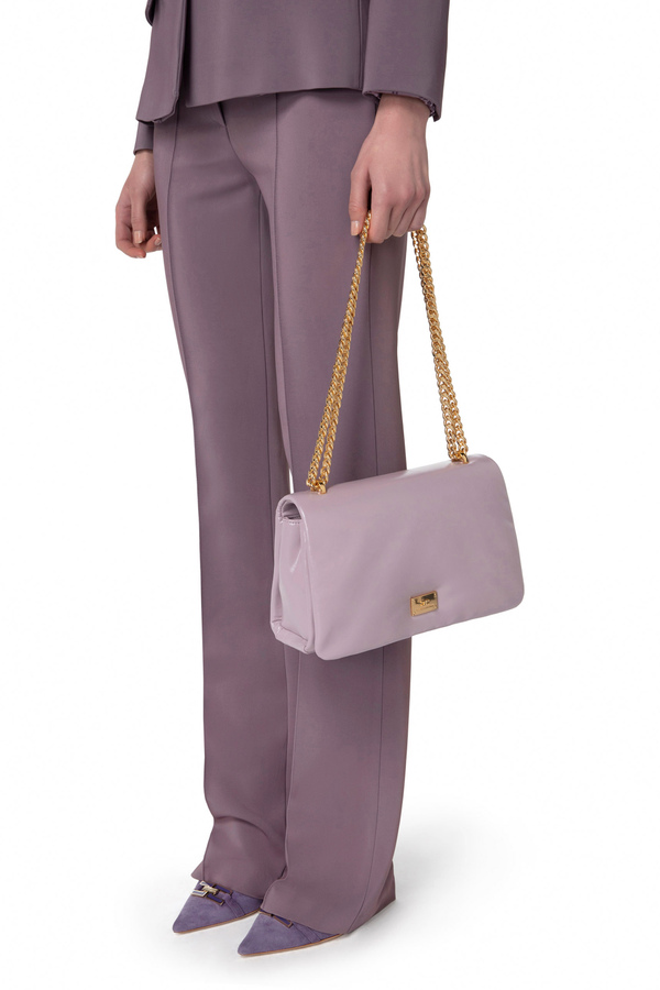 Mittelgroße Puffertasche mit Schulterkette - Elisabetta Franchi® Outlet