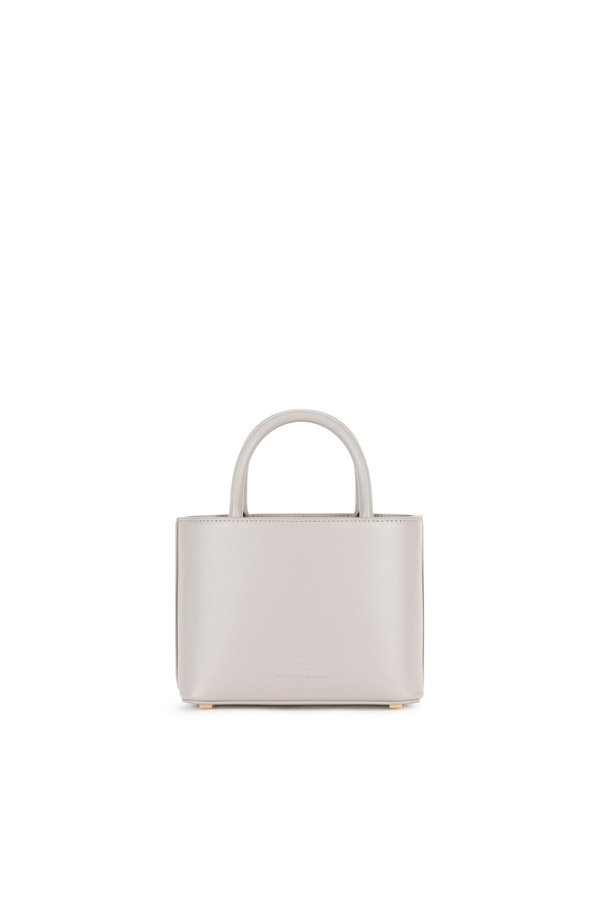 Kleiner Shopper mit emaillierter-Plakette - Elisabetta Franchi® Outlet