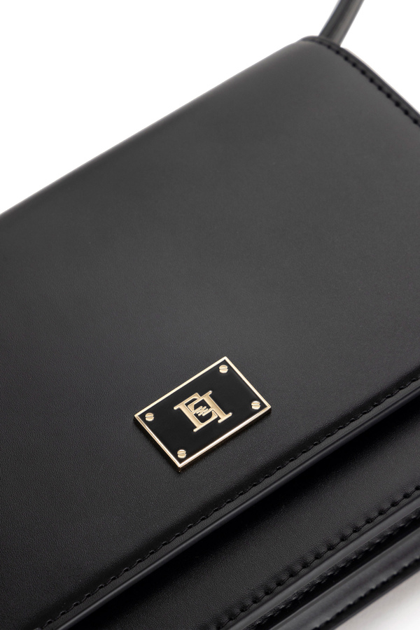 Borsa a tracolla con placca smaltata - Elisabetta Franchi® Outlet