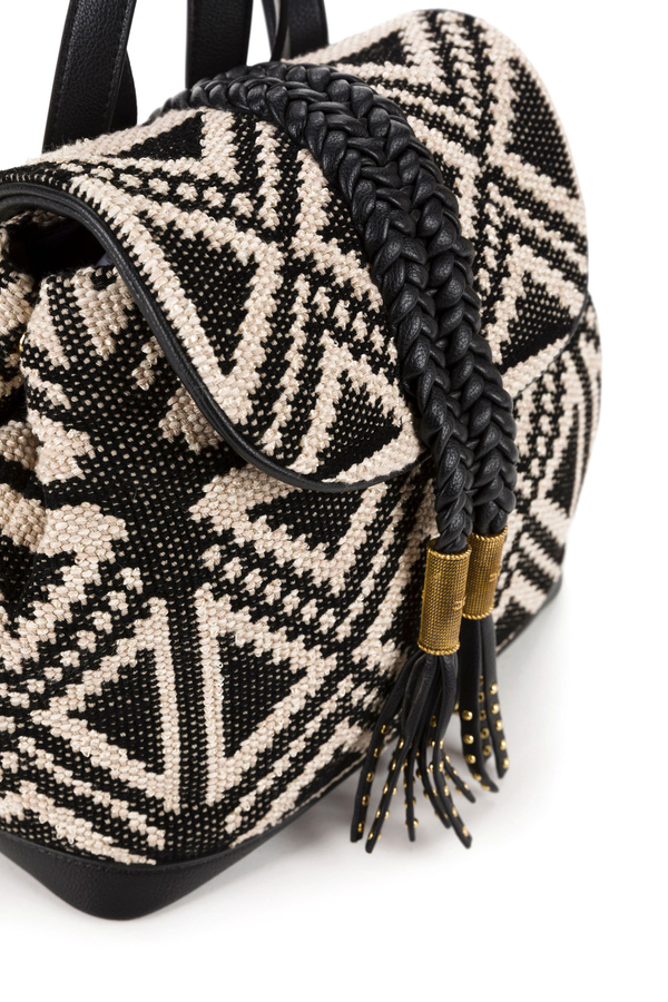 Kilim backpack with braid detail - Elisabetta Franchi® Outlet