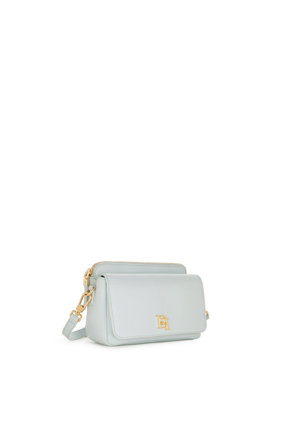 Camera bag con tasca e logo in metallo - Elisabetta Franchi® Outlet