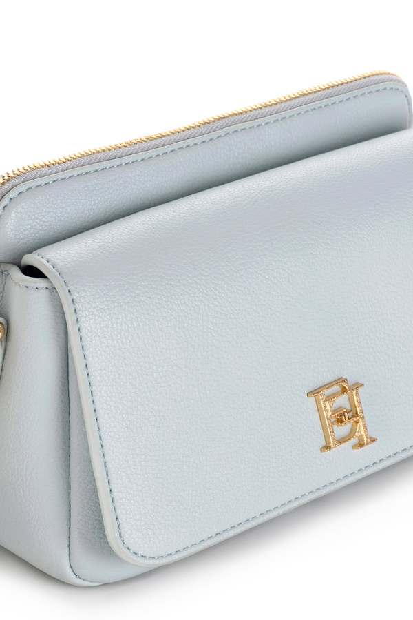Camera bag con tasca e logo in metallo - Elisabetta Franchi® Outlet