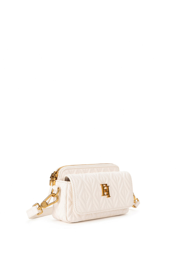 Small shoulder bag with diamond pattern - Elisabetta Franchi® Outlet