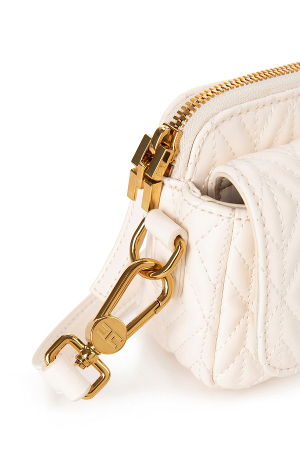 Small shoulder bag with diamond pattern - Elisabetta Franchi® Outlet