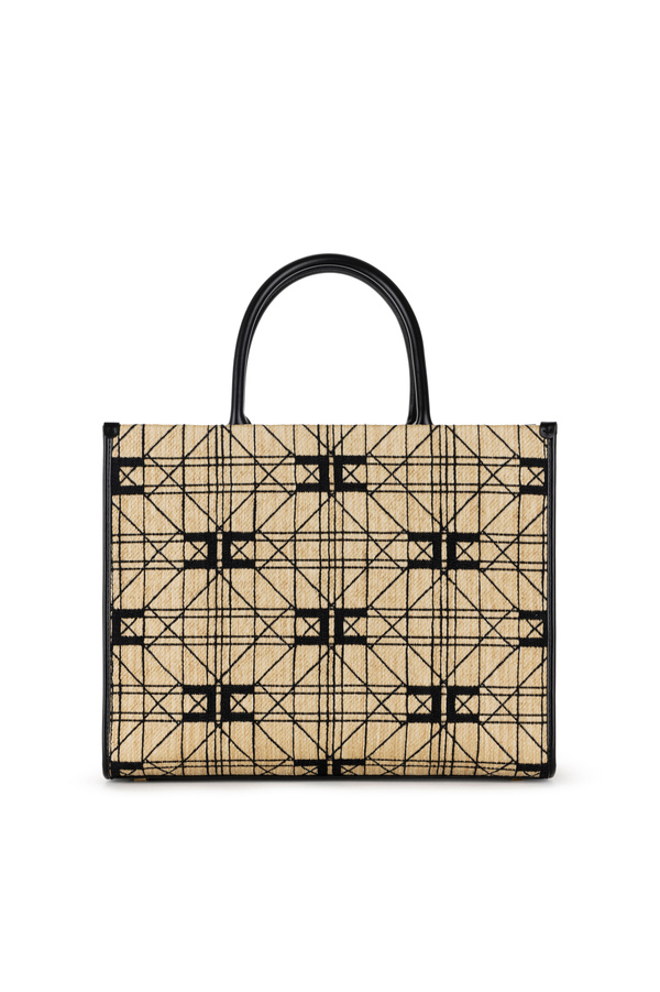 Shopper grande in rafia - Elisabetta Franchi® Outlet